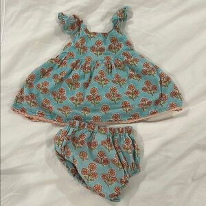 Boho Floral Blue and pink Kids Dress Set